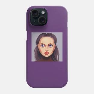 Big eyes girl portrait print Phone Case