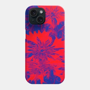 Bright Red Blue Flowers Phone Case