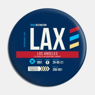 Los Angeles (LAX) Airport Code Baggage Tag Pin