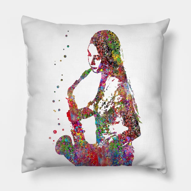 Jazz musician Pillow by RosaliArt