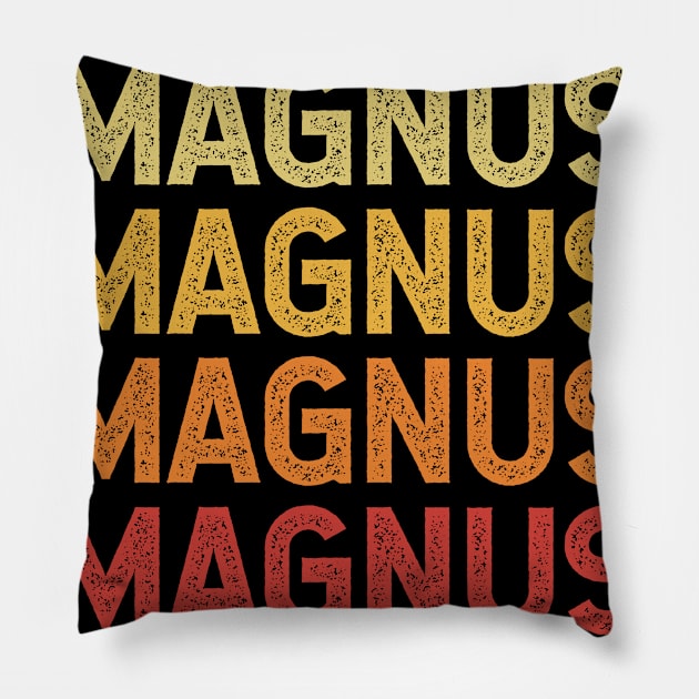 Magnus Name Vintage Retro Gift Named Magnus Pillow by CoolDesignsDz