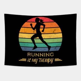 Running is my therapy Tapestry