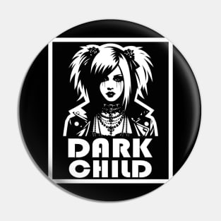 Gothic Rebel Fashion: Edgy Dark Child Portrait Pin