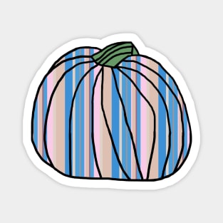 Halloween Horror Pumpkin Light Blue Pink Stripes Magnet