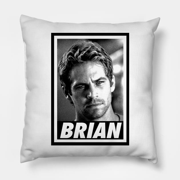 Paul Walker - Brian - Portrait retro Pillow by DoctorBlue