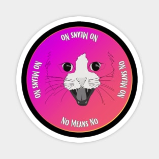 No means No Hissing Cat Artwork Magnet