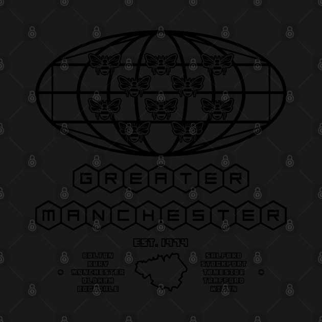 Greater Manchester City Region Metropolitan County 10 Manchester bees by jimmy-digital