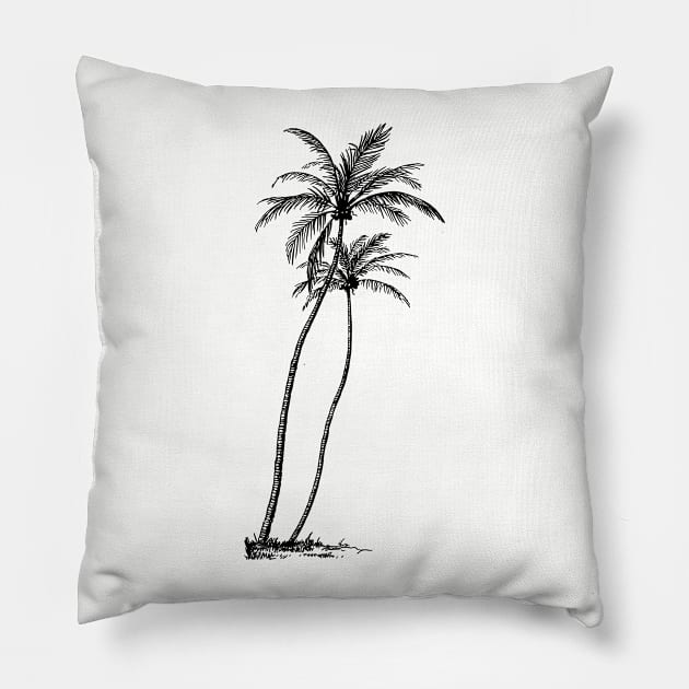 Palm Trees Pillow by linesdesigns