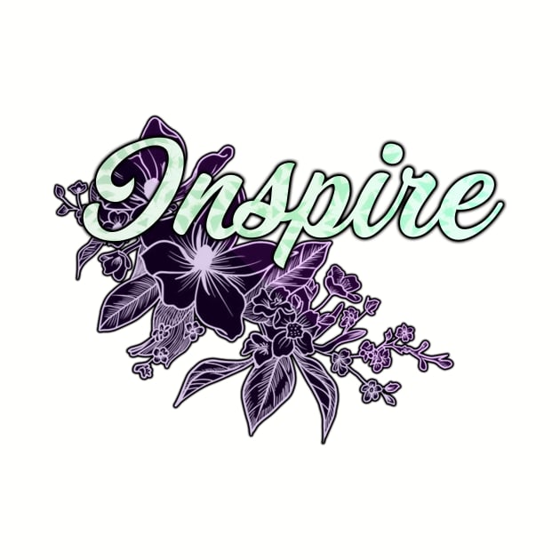'Inspire' Floral Typography Design- Purple by StylishTayla
