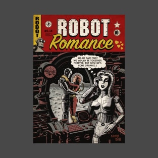 Robot Romance Comic Red T-Shirt