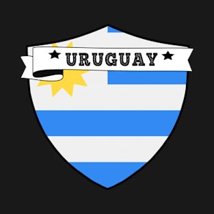 URUGUAY COUNTRY SHIELD, MINIMALIST URUGUAY FLAG, I LOVE URUGUAY , BORN IN URUGUAY , URUGUAY BADGE SHIELD T-Shirt