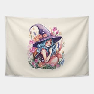 Cute Halloween Witch Tapestry