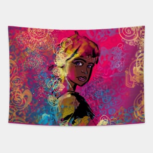 Girl with glowing face Tapestry