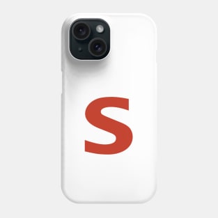 Letter s in Red Text Minimal Typography Phone Case