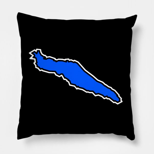 Texada Island Blue Outlined Silhouette - Simple and Indigo - Texada Island Pillow by City of Islands