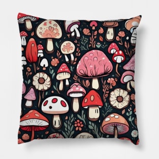 pink mushrooms Pillow