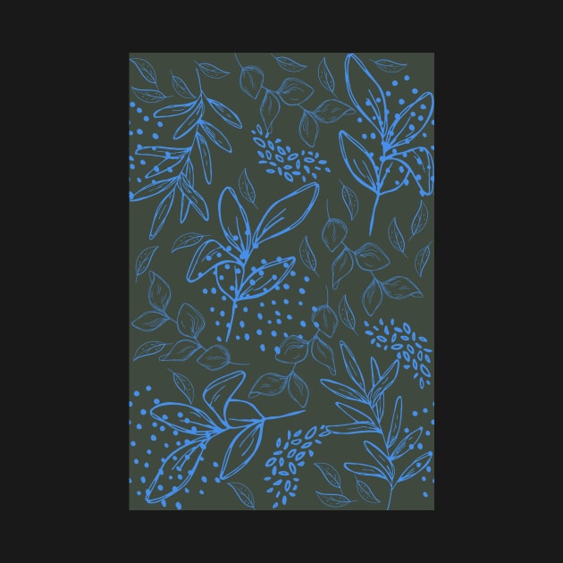 Light Blue leaves pattern by PedaDesign