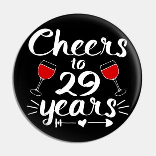 Cheers to 29  years Anniversary Gifts For Couple, Women and Men Pin