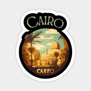 Cairo Egypt Streetscape  Art - Retro Vintage Travel Magnet