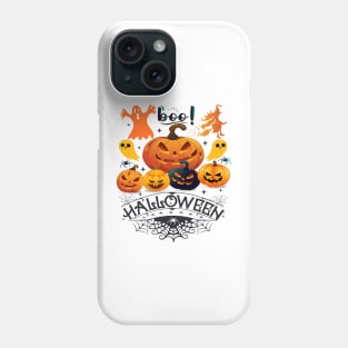 Boo Halloween Witch with spooky T-shirt Phone Case