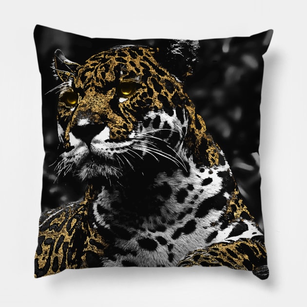 Tigre Gold Animal vector Pillow by syanart