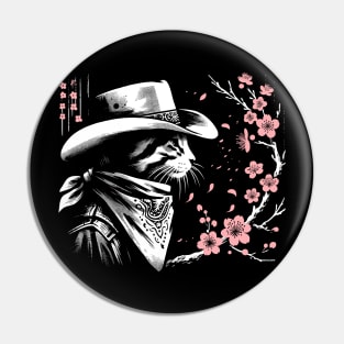 Kawaii Japanese Funny Cat Cowboy Cowgirl Meow Howdy Meowdy Pin