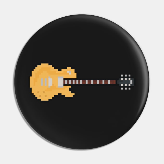 Pixel Light Golden Blackout Guitar Pin by gkillerb