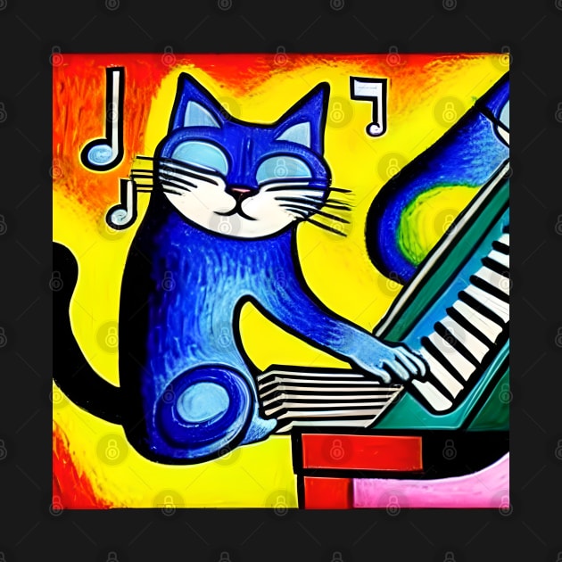 A Cat Playing The Keyboard by Musical Art By Andrew