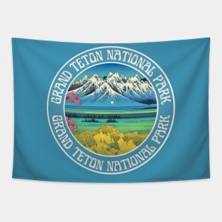 Vintage Grand Teton National Park Retro Anime Tapestry