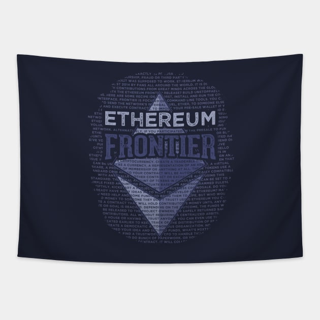 Ethereum Frontier grunge original blue on dark blue Tapestry by andreabeloque