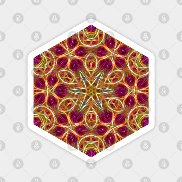 Frayed threads kaleidoscope Magnet by hereswendy