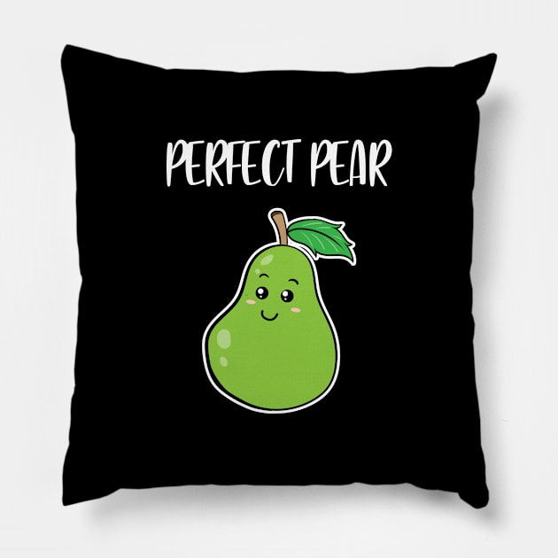 Matching Couple Funny Cute Perfect Pear Love Pun Pillow by Hasibit