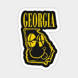 Georgia Grunge Smiling Face Black Background Magnet