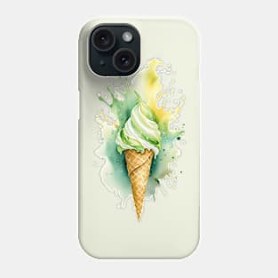 Vibrant double scoop ice cream cone Phone Case