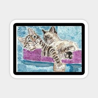 Best Buddies cat friends art Magnet