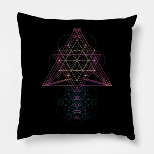 Flower of Life Shirt - Rainbow Triangle - Sacred Geometry - Festival - Psychedelic Artwork - Spiritual Pillow