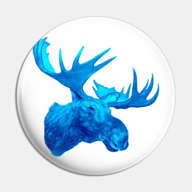 A Moose That Is Blue Pin by lightidea