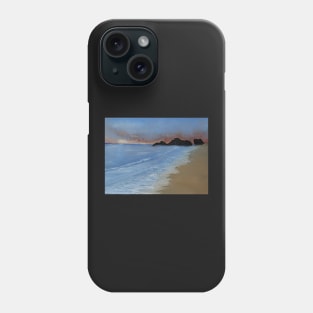 Evening At The Beach oil painting by tabitha kremesec Phone Case