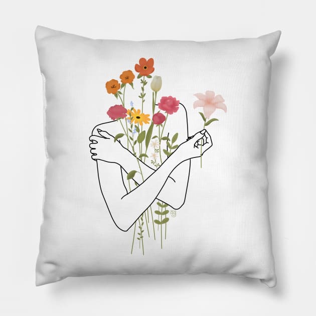 Her Flowers Pillow by Mayfully
