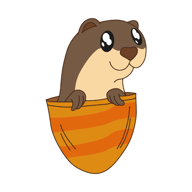 Cute Pocket Otter by Foxxy Merch