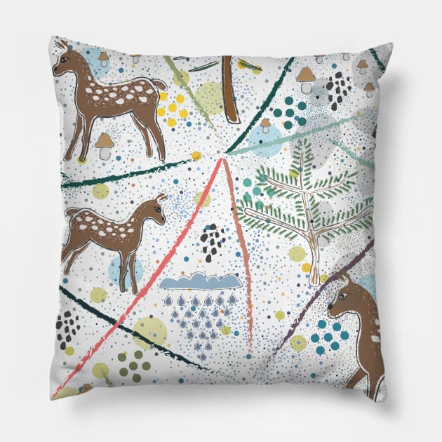 Deer Pillow by Kristina Stellar Scandinavian Land