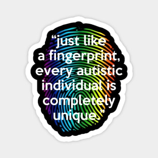 Colorful Fingerprint For Autism Acceptance Magnet