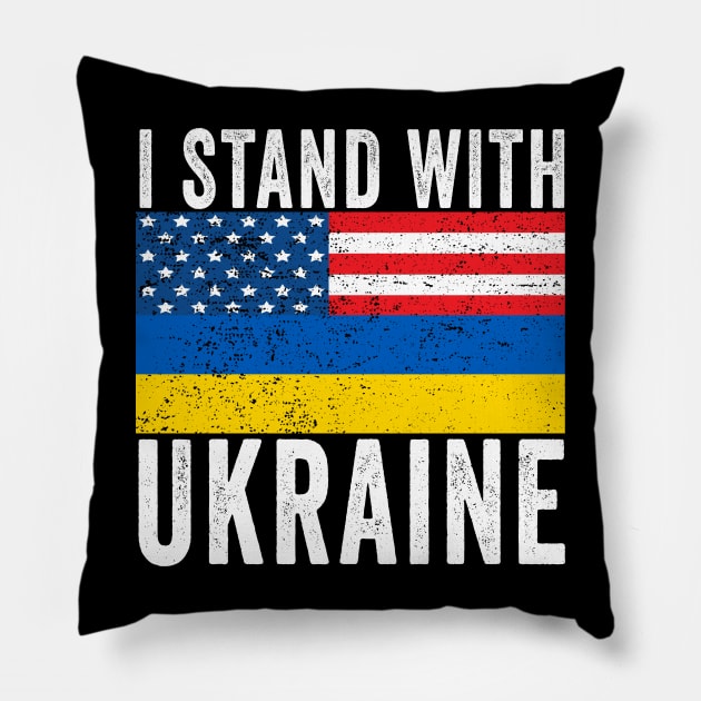 I Stand With Ukraine Pillow by UniqueBoutiqueTheArt