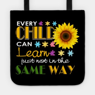 Autism Special Education Teacher Shirt Sunflower Gift Tote