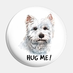 hug me white puppy Pin