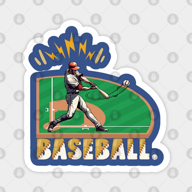 Baseball touchdown Magnet by "Artistic Apparel Hub"