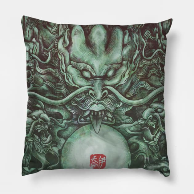 Jade Dragon Pillow by DomTsoi