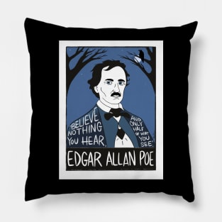 Edgar Allan Poe Folk Art Pillow