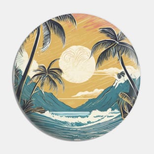 Vintage Hawaii Travel Poster Pin