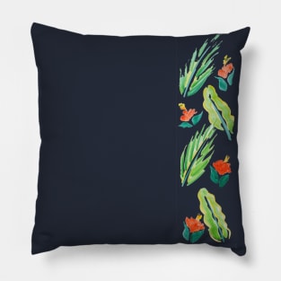 Hibiscus and Foliage Pillow